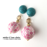 ターコイズ×キスビーズ♡ピアス/イヤリング