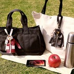 レザージャケット型 パス＆キーケース ☆ブラック&オレンジ糸