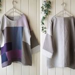 送料無料♪477☆彡色々リネンパッチドロップ袖プルオーバー