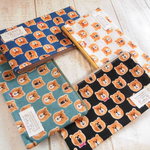 クマちゃんフェイス柄*ぺたんこファスナーポーチ フラット