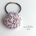 herbgarden＊lavender刺繍ヘアゴム
