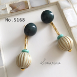 No.S168 アンティーク×カボション ピアス