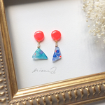 【ご予約品】 水彩ピアス/イヤリング        チェリーレッド