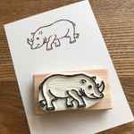 サイの消しゴムはんこ