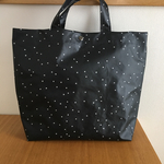 星のビニールコーティングバッグ＊ネイビー