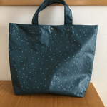 星のビニールコーティングバッグ＊ブルーグレー