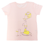 （再）ネズミとチーズＴシャツ（ピンク）L