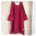 D様専用ページ★後ろリボン袖フリルのワンピース（red）