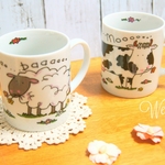 も〜も〜め〜め〜❁❁ヒツジさんとウシさんのマグカップ