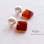 大人可愛い♡べっこう○□ピアス/イヤリング♡送料無料