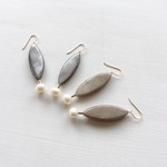 淡水真珠：pearl×shell pierce[K14GF]