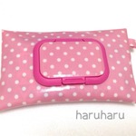 再販♡ 携帯用＊ビタットミニ付き♪ウェットティッシュポーチ＊ピンクドット