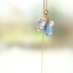 deep blue［カイヤナイトとダイヤモンドクォーツのピアス］