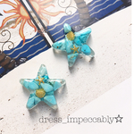春夏おすすめ♡ターコイズの星ピアス♡＋100円イヤリング変更可☺︎ヒトデ、シェル
