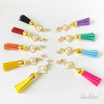 選べる9色♡ スクエアコットンパールタッセルピアス/イヤリング