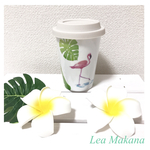 LeaMakana のフラミンゴ×ハワイアンリーフタンブラー