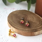 一粒ピンクトパーズピアス/イヤリング