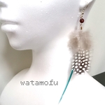片耳用※羽根のピアス＊blue