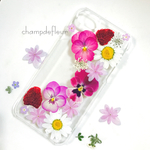 ラズベリーシャワー押し花iPhoneケース