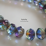 8*6mm rainbow ロンデルビーズ  10個