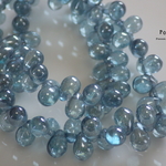 7*5mm  mist blue ドロップ チェコビーズ 20個