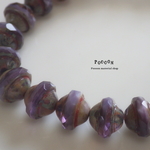 purple 宝石カット💎惑星 チェコビーズ 5個