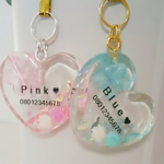 ペットの迷子札♡クリアタイプお花とホログラム