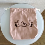 ☆送料無料☆フロッキー シンプル 巾着袋 【ローズピンク・木馬】