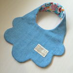 もくもく＊ベビースタイ ブルーデニム風/お花柄