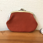  本革ぺたんこ仕切りがま小銭入れ（さんご色レザー）