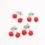 【直輸入】立体カラー*cherryチャーム*10個セット*15×14mm 