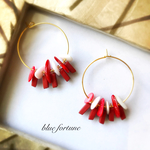 red & white gravelピアス