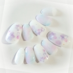 Clear Flower Nail Purple