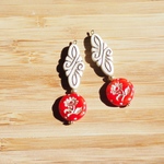菊ビーズのvintage earring/pierce