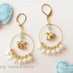 再販 [swan] スワンパールフープピアス