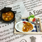 ミニチュア🍛カレーライスセット  たまご