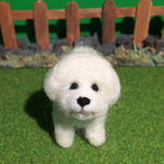 フェルト犬　ビションフリーゼ５　<MW020>