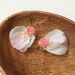 フラワープリンセスパステルローズ  ピンク イヤリング イヤーカフ