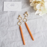 再販*orange stick beads pierce・earring