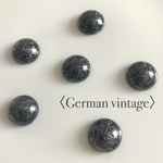〈German vintage〉ブラック×シルバーグリッター カボション （6個 ）