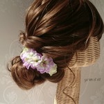 卒業式・入学式☆春のお花バレッタ＊ラベンダーカラー ストックの髪飾り＊　造花