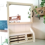 ■受注製作■クリームバニラ・アンティーク風♪ ミラーボックス♪ 扉横開き♪