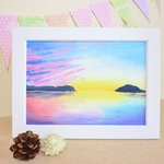 油絵原画『夕まずめ』　額縁付き