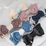 ribbonribbon accessory ～ネイビー×グレーリボンのヘアアクセサリー～