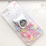 *春待ち~花猫* カラフル花びら 選べる スマホリング スマホケース Galaxy/Xperia iPhoneケース iPhone8/plus iPhoneX/se iPhone7/6