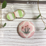 ローダンセマムとちょうちょSET 刺繍ブローチ