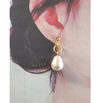 【20%off！】★ホワイト★**結婚式*参観日**雫コットンパールのピアス*イヤリング