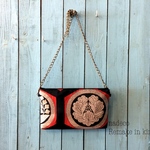 帯 ミニショルダーバッグ( 家紋 黒 赤 金銀)