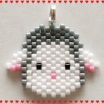 🐑ひつじ(グレー)ビーズストラップ・ボールチェーン・イヤホンジャック
