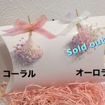 ラッピング無料★マルチカラー★かすみ草リボンのピアス